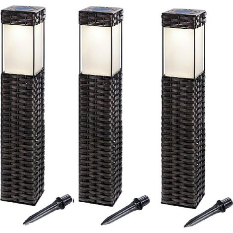 BUVTEC '3er Set' LED Solar Standleuchtenset Rattan 3500 K (1/4)