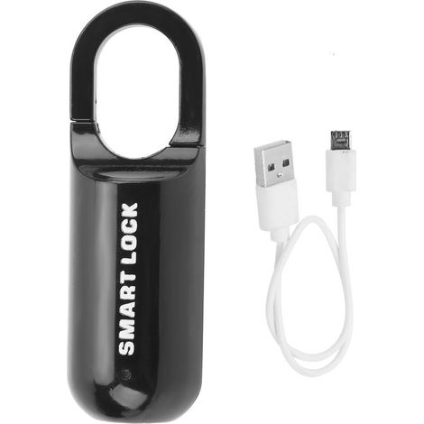 Lock to empreintes digitales, anti-theft, safety, cadenas to imprint digital, Rechargeable by USB, for case to bagages (black) (1/5)