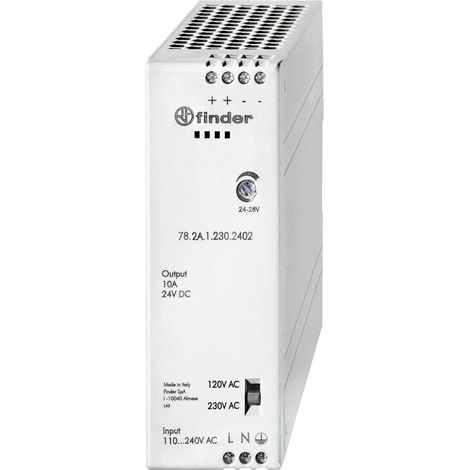 Finder 78.2A.1.230.2402 Alimentation rail DIN 24 V/DC 10 A 240 W Contenu 1 pc(s) (1/4)