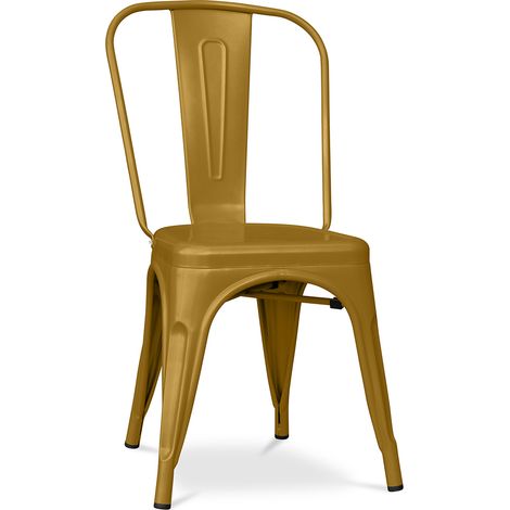 Esszimmerstuhl - Industriedesign - Stahl - Matt - New Edition -Stylix Gold