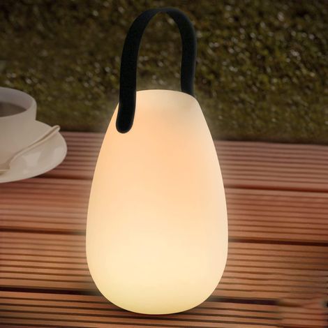 Lampe de table LED d'extérieur rechargeable, [Lampe portable ronde - Version améliorée] 16 couleurs + Télécommande + Chargement USB, Convient pour chambre, jardin et terrasse [Classe énergétique F] (1/5)