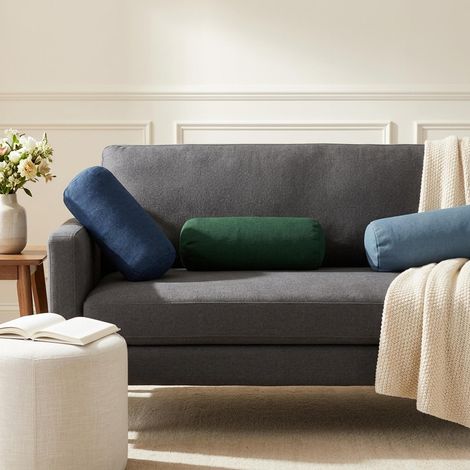 vidaXL Coussin avec oreiller HEERLEN 2 pc Bleu denim Tissu (1/5)