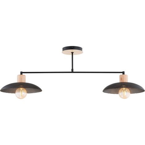 Lampada a Sospensione Kobe, Acciaio verniciato a polvere, Nero, 100x30x30 cm