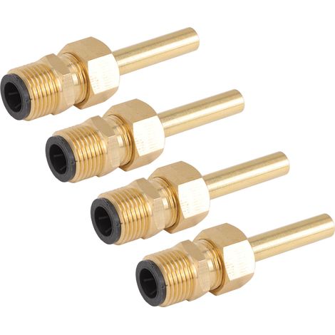 Juego de 4 boquillas para fuentes fabricadas en cobre puro, de gran tamaño, chorro hexagonal directo, rosca externa G1/2. (1/5)