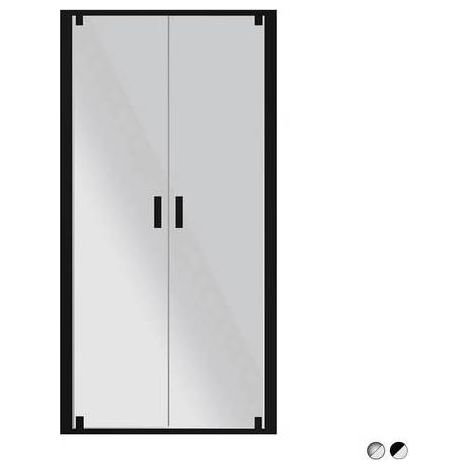 PORTA DOCCIA SALOON IN CRISTALLO VELVET Misura: cm110 P. Nero Op- V. Trasp.