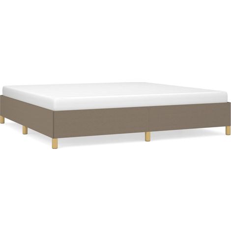 Maison Exclusive - Cadre de lit sans matelas taupe 200x200 cm tissu (1/5)