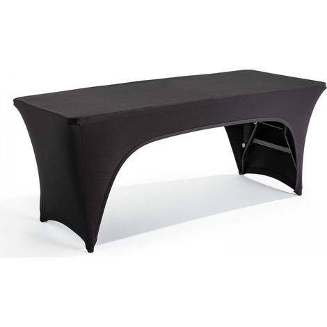 Nappe housse pour table pliante 180cm double ouverture noir