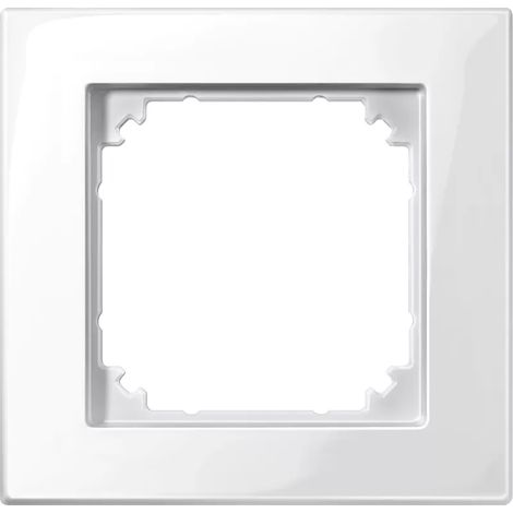 Merten M-PLAN II-Rahmen, 1fach, bündiger Einbau, polarweiß glänzend 503119 (1/2)