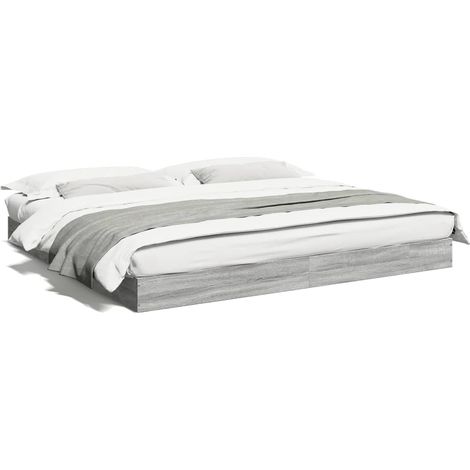 Lit double,Lit adulte,Cadre de lit sans matelas sonoma gris 180x200 cm CFW9663614 (1/5)