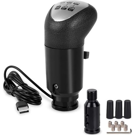 Sim Racing USB-Schaltknauf, kompatibel mit Logitech G29, G27 und G25 für ETS2-Spiele, mit zwei Schaltern und mehreren Geschwindigkeitseinstellungen (1/4)