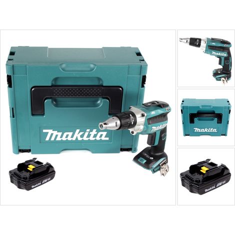 Makita DFS 250 Y1J Avvitatore per cartongesso a batteria 18V  / brushless in valigetta Makpac + 1x Batteria 1,5 Ah - senza caricabatterie