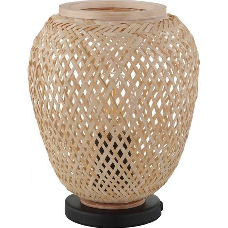 Eglo Dembleby lámpara de sobremesa beige y negra 25 cm