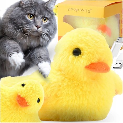 Flucht-Ente Katzenspielzeug mit Flügelschlag und USB-Sound