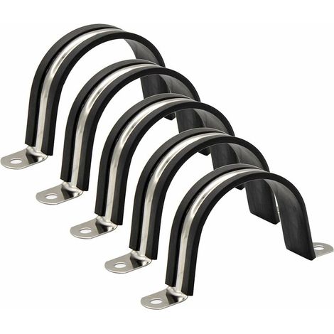 5 Pièces de Clips Tuyau, Tube en Caoutchouc Noir Collier de Serrage, Collier Inox Serrage, Convient pour Famille Tuyau D'eau, Réservoir de Gaz, Tube D'automobiles (1/5)