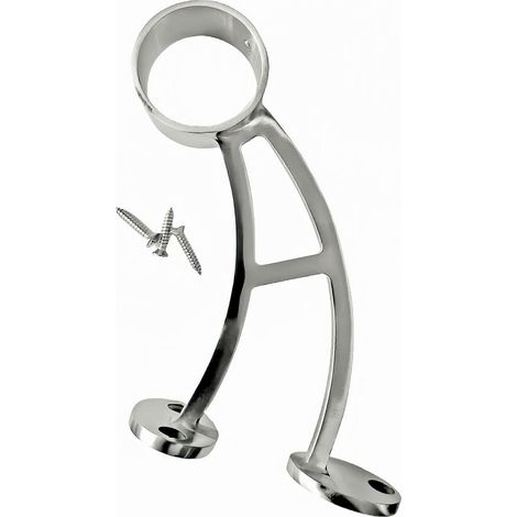 Support de repose-pieds de bar et de sol en acier inoxydable 304, tube de 2 pouces, couleur argent, emballage individuel avec vis (1/5)
