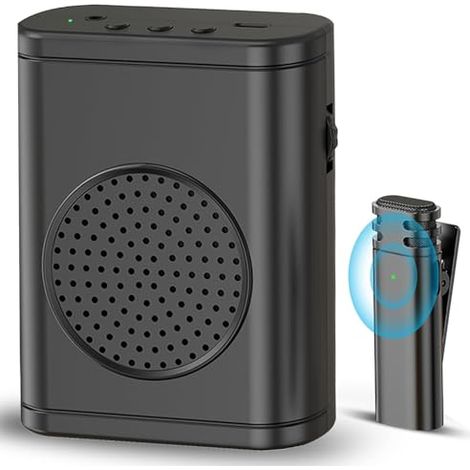 Amplificatore vocale con microfono a clip wireless, microfono portatile con altoparlante, amplificatore vocale personale, sistema audio per più sedi, aula