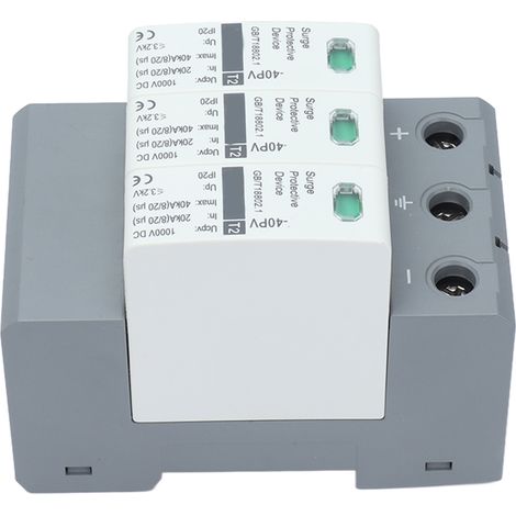 Dispositif de protection contre les surtensions triphasé pour systèmes d'alimentation CC 20-40 kA 1000 V CC (1/5)
