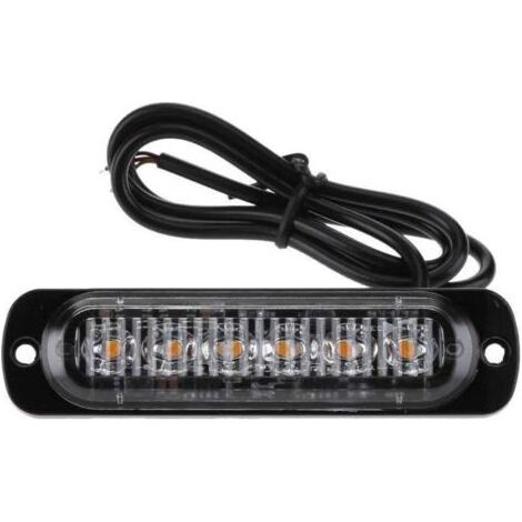 Lot de 2 feux de position latéraux 6 LED pour feux de position avant arrière universels pour camion, caravane, camping-car, camion, voiture, bus (jaune),11228mm (1/4)