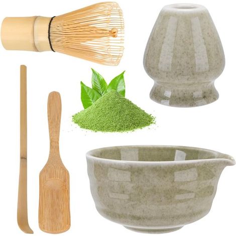 Coffret matcha 5 pièces - set matcha - fouet à matcha - accessoires pour le thé japonais - bol à matcha à large ouverture - GroenGroen (1/5)