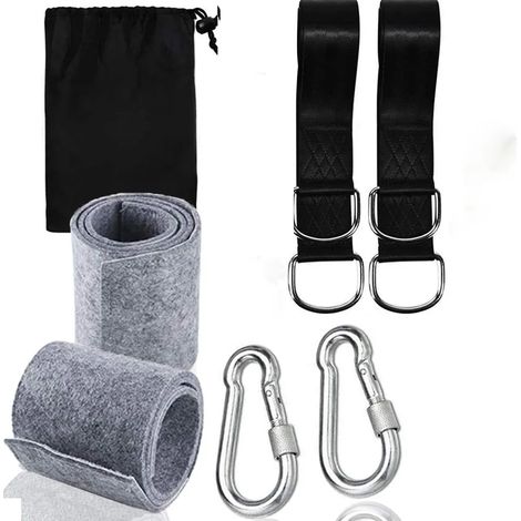 Kit de fixation pour hamac, supportant jusqu'à 500 kg, avec 2 coussins de protection d'arbre et 2 mousquetons premium (1/5)