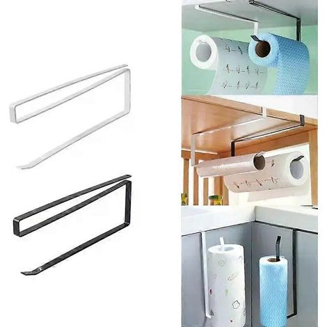 Papierrollenhalter, Handtuchhalter, Frischhaltefolien-Aufbewahrungsregal, Badezimmer-Aufbewahrungsregal ohne Bohren, Hängeregal, Küchen-Toilettenpapierzubehör (1/4)