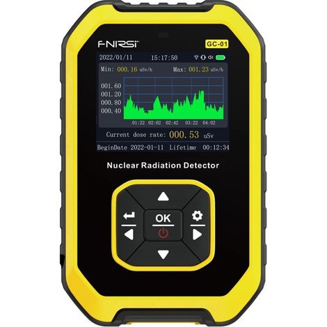 Hochwertiger Geigerzähler, wiederaufladbares, tragbares Nuklearstrahlungsdosimeter für Schutz- und Überlebensausrüstung, Beta-Gamma-Röntgenzähler (1/5)