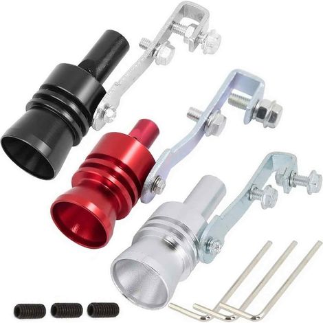 Sifflet de Voiture Turbo Sound, 3 Pièces Alliage D'aluminium Turbo Queue Simulateur Sifflet de Silencieux Tuyau Échappement Sonore BOV Blow-off Simulator Valve Voiture Sound Pipe Valve. (1/5)