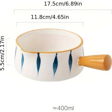 (Jaune 7 pouces) Saucière en céramique, bols à doigts, pichet à lait et bol passoire, tous allant au four.