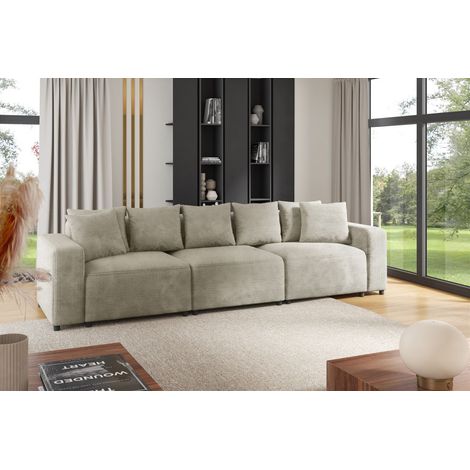 Sofa Designersofa Bigsofa MEGAN 3-Sitzer in Stoff Poso Beige (1/3)