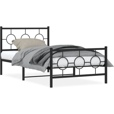 Maison Exclusive - Giroletto con Testiera e Pediera Metallo Nero 100x200 cm (1/5)