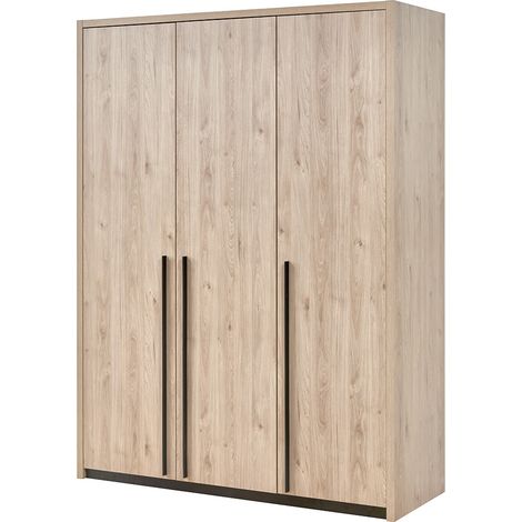 Armoire adulte contemporaine 165 cm chêne clair Violetta