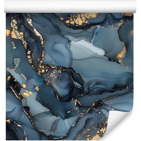 Papier peint bleu marine, bleu ciel et turquoise pour salon et chambre 50x1000 cm (1/5)