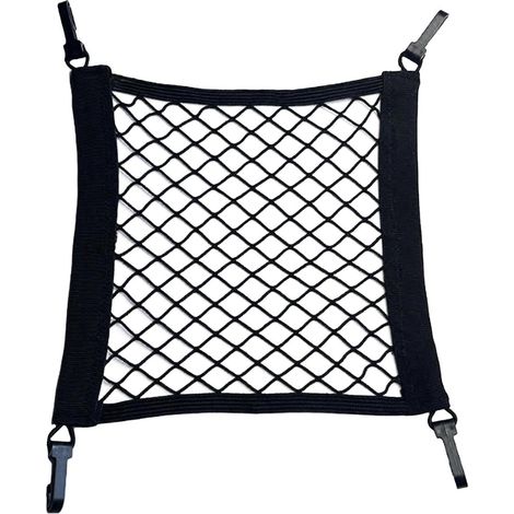 1 Pièces Filet à Bagages Moto, Filet de Coffre de Voiture, Filets à Bagages Scooter Electrique, avec Elastique pour Casque et Accessoires Sac en Filet pour Scooter Electrique et Vélos(Noir) (1/5)
