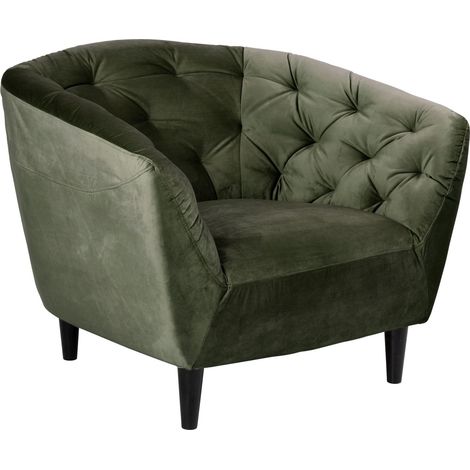 Sillón Norsica 264, Verde oscuro, 78x97x84cm, Tapiz, Patas: Madera, 0