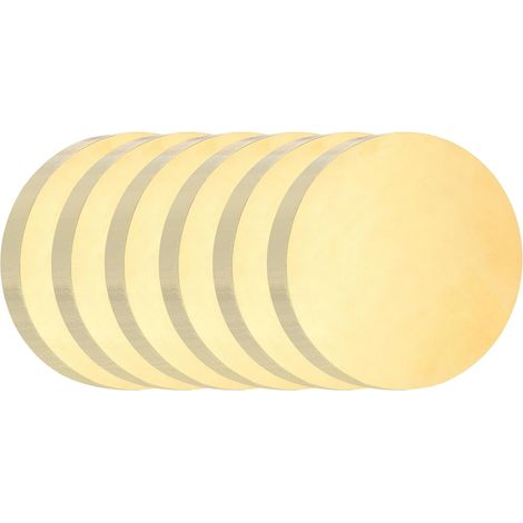 6Pcs Plaque Ronde En Laiton, 0.1"(2.5mm) D'Épaisseur 0.6"(15mm) Dia H65 Disque Ronde En Laiton Feuille Métallique naturel Cercle En Cuivre Pour Estampage Métallique DIY Artisanat (1/5)