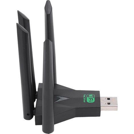 Adaptateur réseau sans fil 1300 Mbps, 4 antennes, double bande 2,4 GHz et 5 GHz, adaptateur Wi-Fi USB pour Windows XP, 7, 8, 8.1, 10 et 11 (1/5)