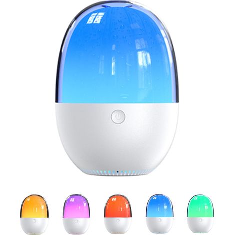 Humidificateur 210 ml Diffuseur d'arômes d'œufs, 2 en 1, Humidificateur d'huiles essentielles avec lumière 5 couleurs, diffuseur pour chambre à coucher, maison, bureau, chambre d'enfant (blanc) (1/5)