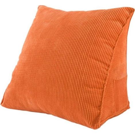Coussin Triangulaire - Velours Côtelé - Soutien Lombaire - Usage Intérieur - 40 x 36 x 20 cm - 1 Pièce (1/4)