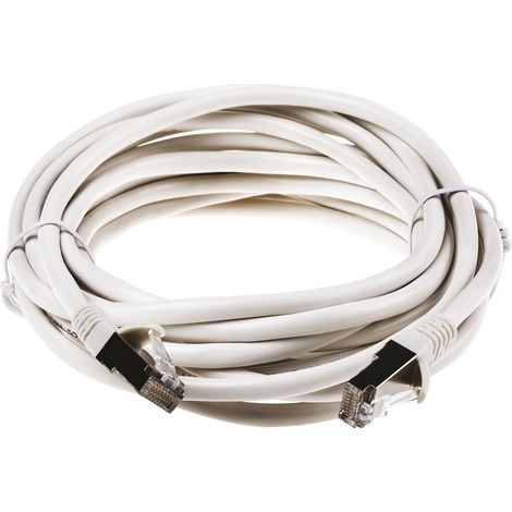 Câble Ethernet cat 5e Avec connecteur gaine PVC Blanc / , Aluminium, 5m ( Prix pour 1 )