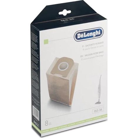 De Longhi DLS36 - Sacchetti per Aspirapolvere, 8 Pezzi, per XLF1200/1300 (1/2)