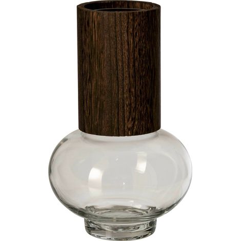 Vase en verre marron et transparent large - marron foncé et transparent (1/3)