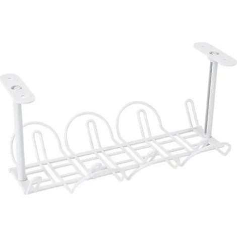 Plateau de rangement sous bureau pour câbles, étagère de rangement pour salon et bureau, organiseur de multiprises et adaptateurs.