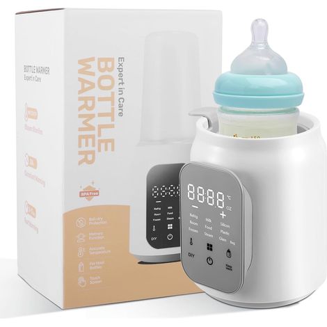 8-in-1 Flaschenwärmer, Muttermilchwärmer, Babynahrungswärmer, Auftaufunktion, Schnellheizfunktion, Temperaturbereich von 35 °C bis 55 °C, geeignet für verschiedene Flaschenmaterialien (1/5)