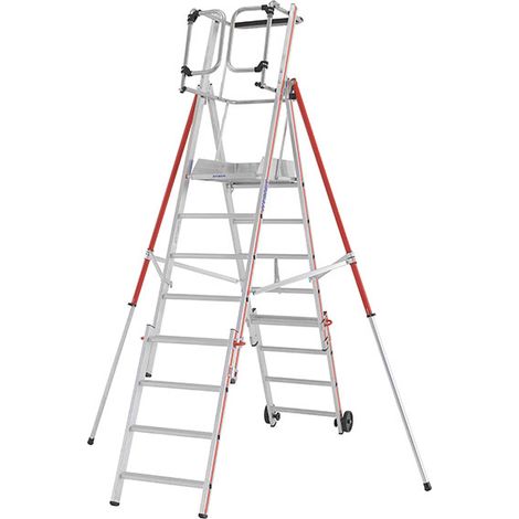 PIRL télescopique 8 marches + Kit 4 marches - Hauteur de travail max. 4.49m - 848308/04