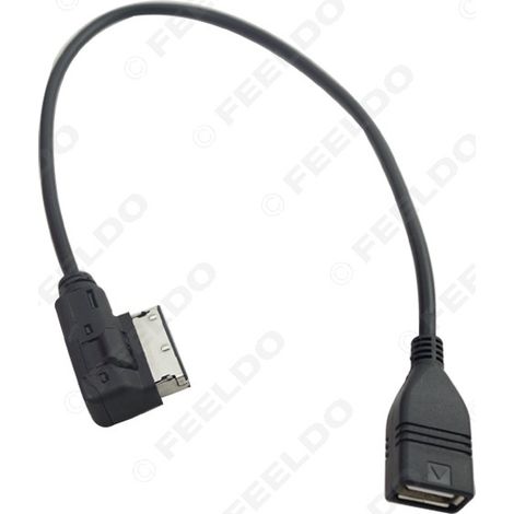 Câble audio de voiture compatible avec les systèmes Volkswagen/Audi AMI A3 A4 A8 Q5 Q7 TT MDI, avec câble de données USB.