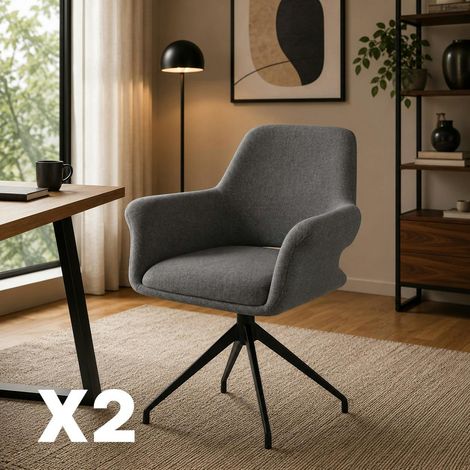 Fauteuil de table pivotant gris foncé (x2) AUREN (1/5)