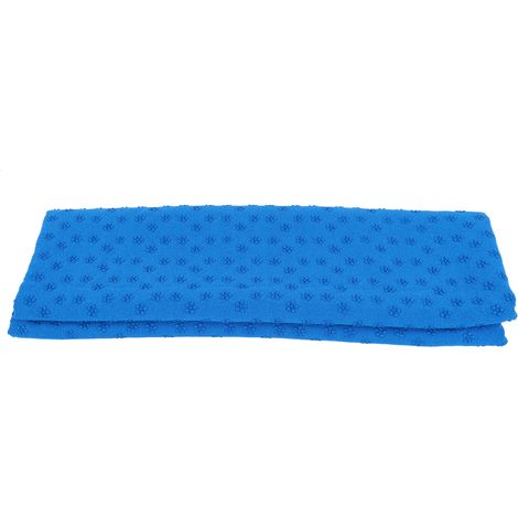 Serviette de Yoga 185x63 cm - Antidérapante et Absorbante pour Tapis de Fitness, Sport et Entraînement (Bleu) (1/5)
