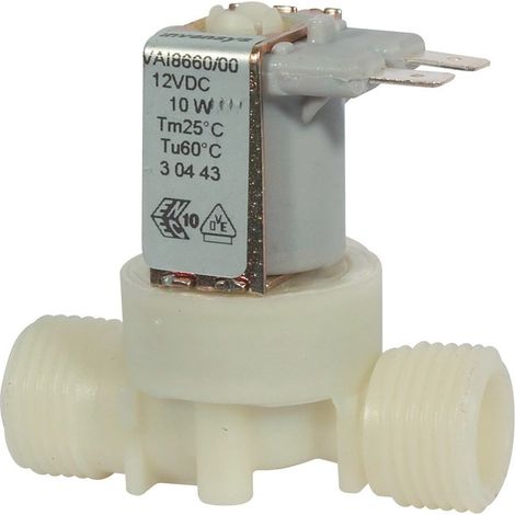 Electrovanne gaz 12V – Raccord mâle-mâle M 1/2' – Pression max 6 bars – Compatible avec Tempomatic Delabie