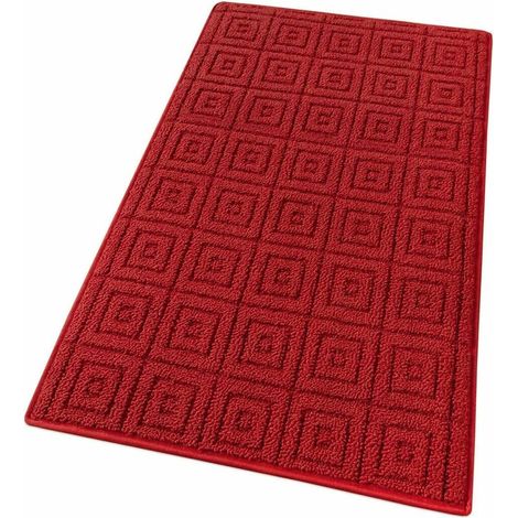 Tapis de Cuisine 3D Coureur Bordé Absorbant Antidérapant Lavable En Différentes Tailles Bordeaux - 57x40 cm (1/4)