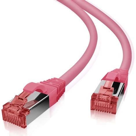 Helos patchkabel cat 6 s/ftp rj45 magenta 0,25m awg27/7 lszh ghmt